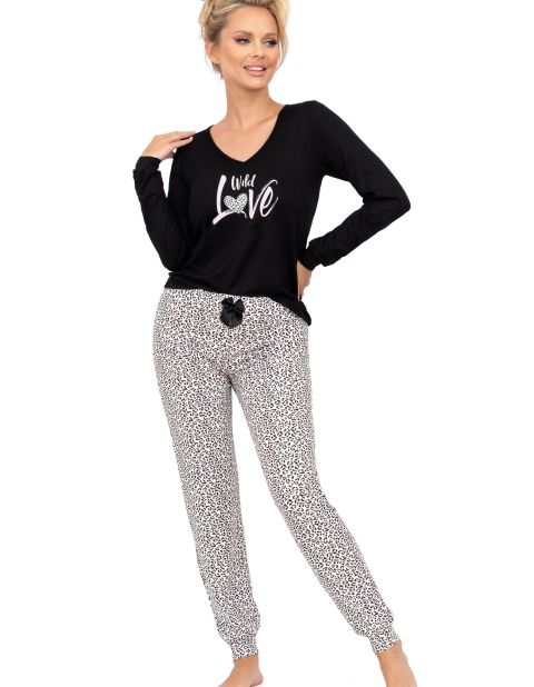Piżama Pantera Long Black